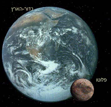 היחס בין גודלו של פלוטו לבין כדור הארץ